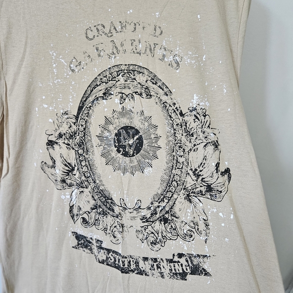 Nevada Tee shirt T-shirt a state of living crafted garments beige top mens large - Picture 2 of 9